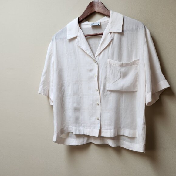 Frank And Oak white button blouse / S - Picture 2 of 5